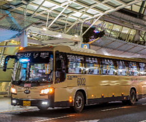 Airport limousine bus in an official Klook affiliate creative