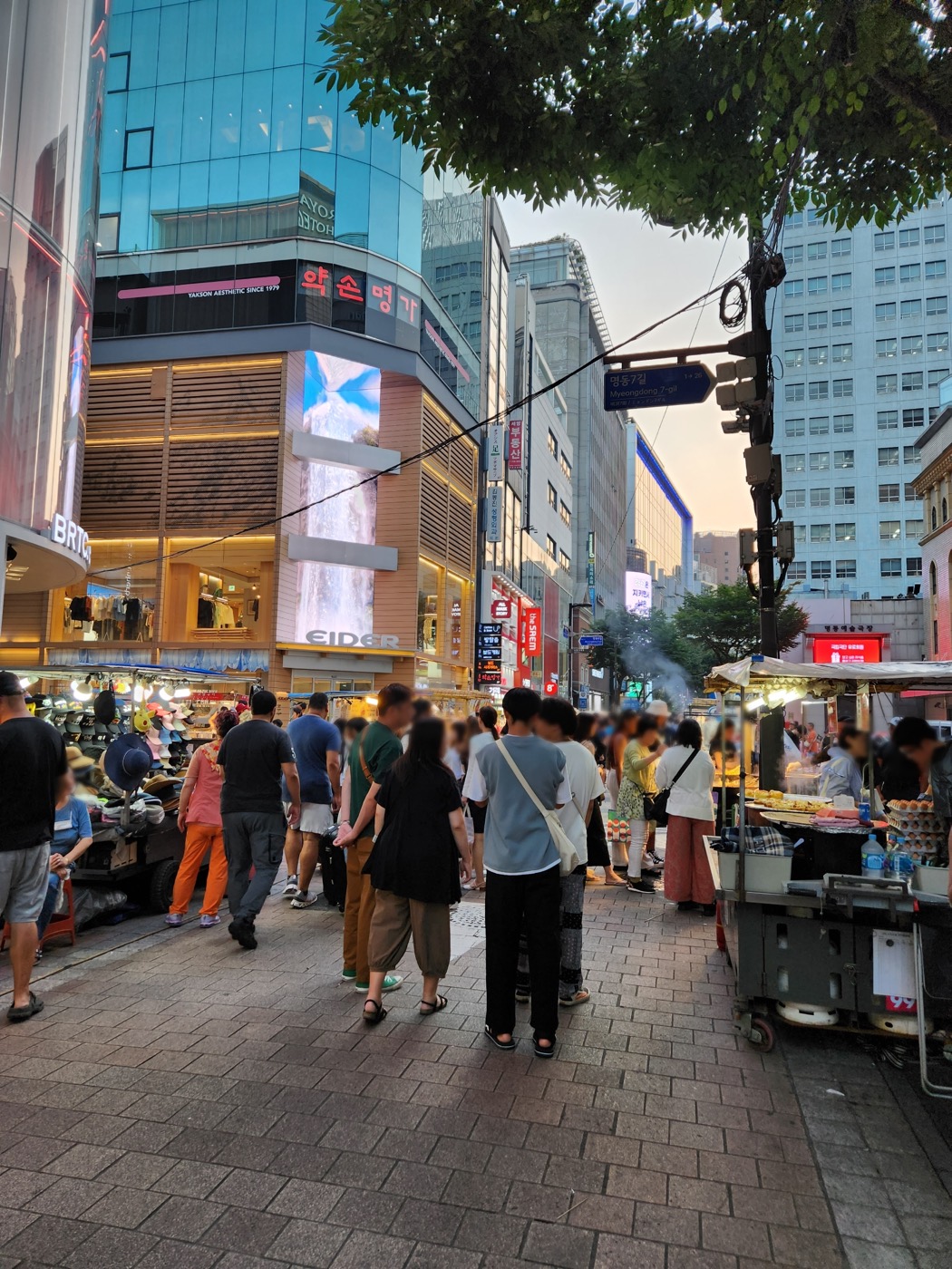 A commercial street in Myeongdong, Seoul