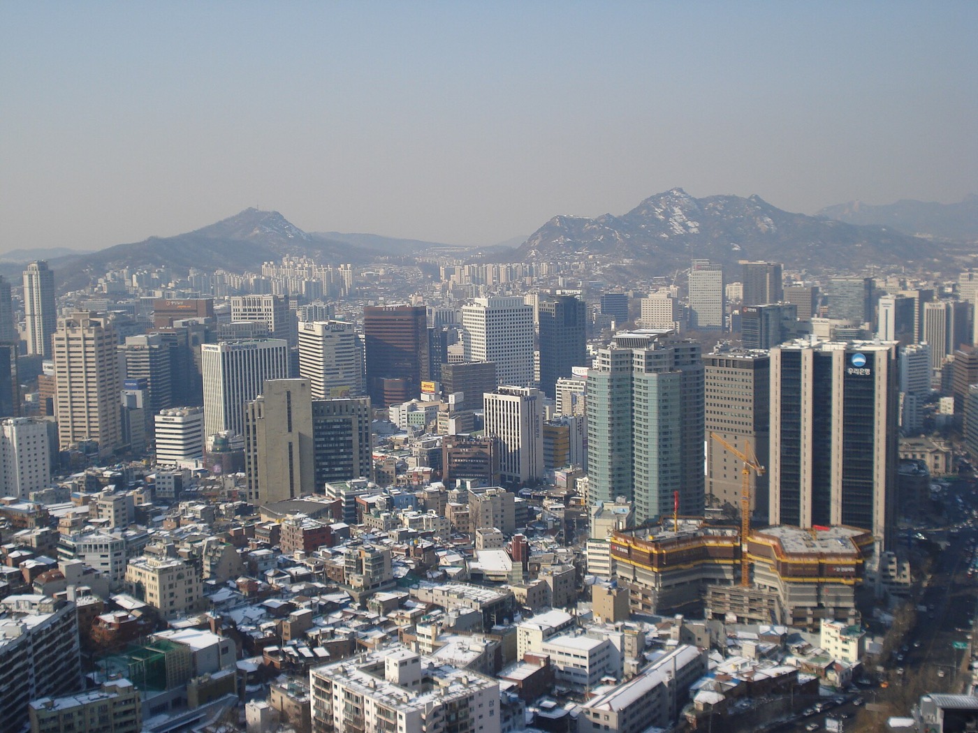 A wide daytime view across northern Seoul from Namsan